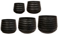 Pot jeu de 5 Petra noir D54 H45