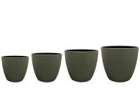 Pot jeu de 4 Alisa vert mat D39 H34