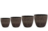 Pot jeu de 4 Alisa anthracite D38 H35