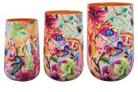 Vase jeu de 3 Tropical twist D20 H29