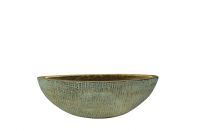 Pot ovale Ryan shiny blue D35x12 H12