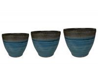 Pot jeu de 3 Ruben bleu D38 H32
