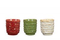 Caisse pot Peggy 112pc couleur D53x34 H34 assortiment de 3