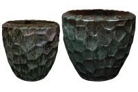 Pot jeu de 2 Cascara holly green D54 H49