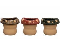 Pot Funghi couleur D14 H11 assortiment de 3