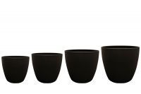 Pot jeu de 4 Alisa noir mat D39 H34