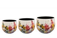 Pot jeu de 3 Floral white D21 H17
