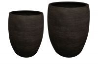 Vase jeu de 2 Ciana noir D55 H68
